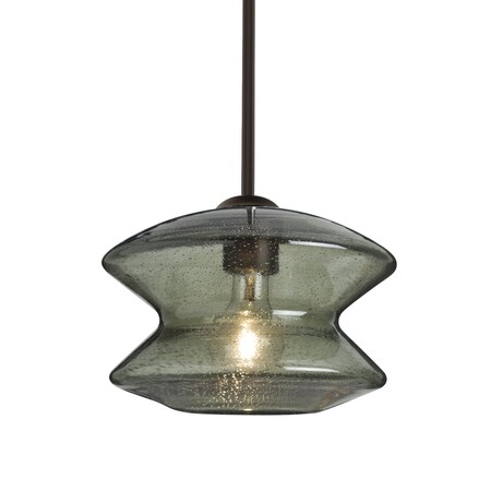 Besa Lighting Zen Stem Pendant , Moss Bubble, Bronze Finish, 1x60W Incandescent 1TT-ZENMS-BR